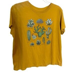 Fifth Sun Women’s Cactus Succulents Graphic Short Sleeve Tee Shirt